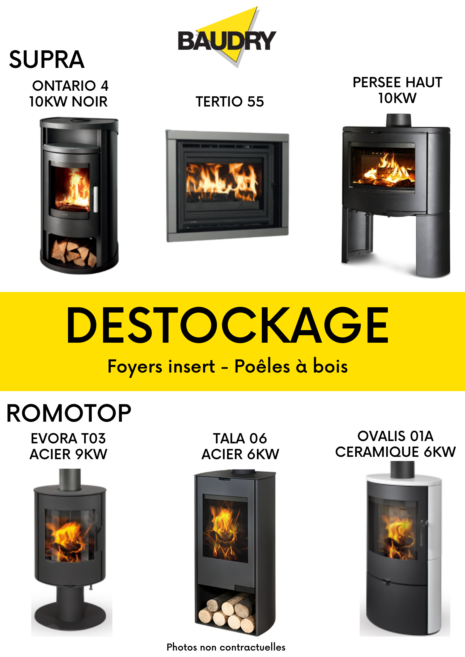 DESTOCKAGE - FOYERS INSERT / POÊLES